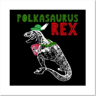 Polkasaurus Rex T-Rex Playing Accordion Posters and Art